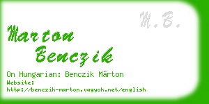 marton benczik business card
