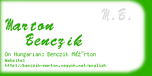 marton benczik business card